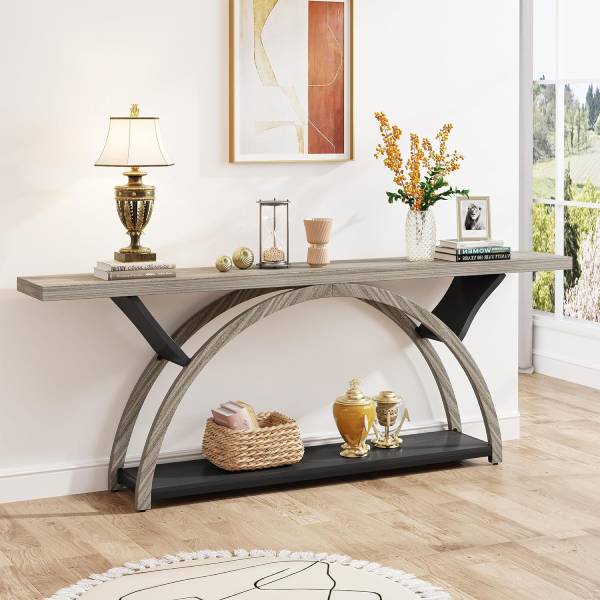 70.87" Console Table with Storage Shelf